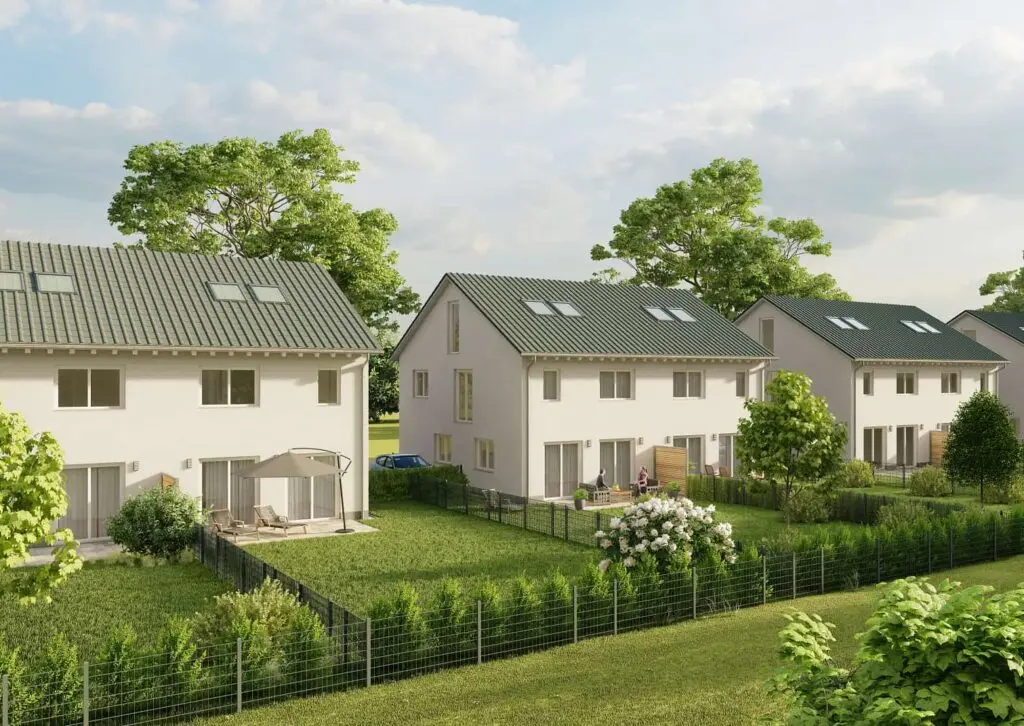 Visualisierung der Häuser im Green Side Village